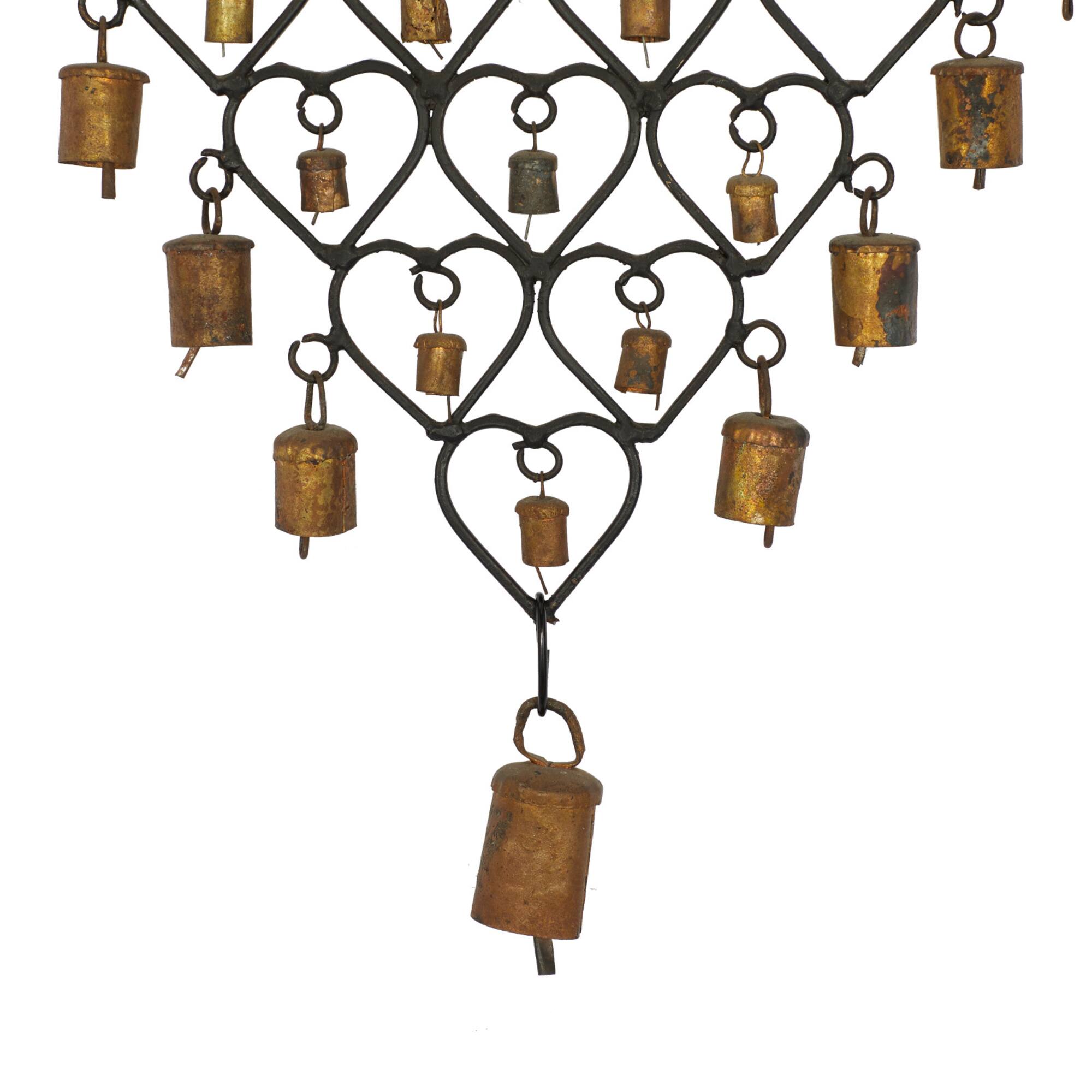 31" Brass Metal Heart Eclectic Windchime